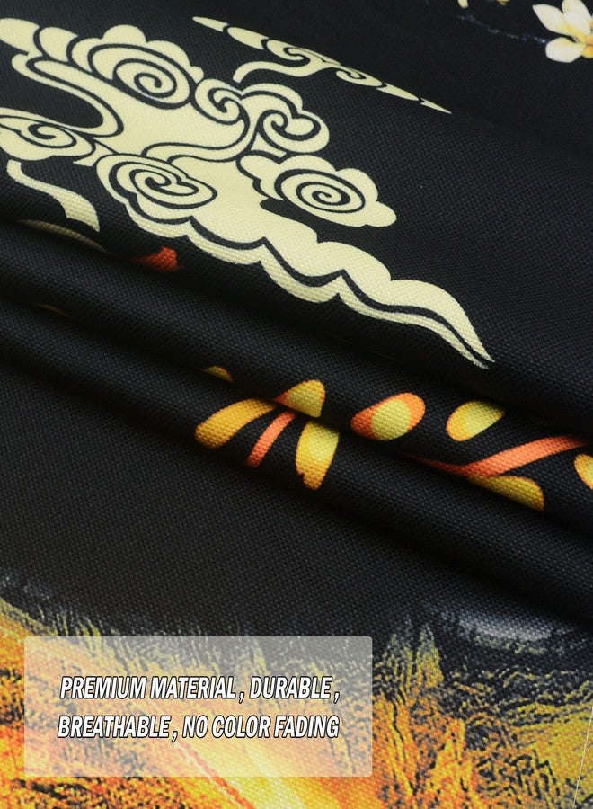 LIGICKY Chinese Style Japanese Noren Doorway Curtain Traditional Golden Phoenix Great Wall Full Moon Printed Asian Window Treatment Hanging Door Tapestry for Sushi Kitchen Home Decor 33.5" x 47.2" - Image 5