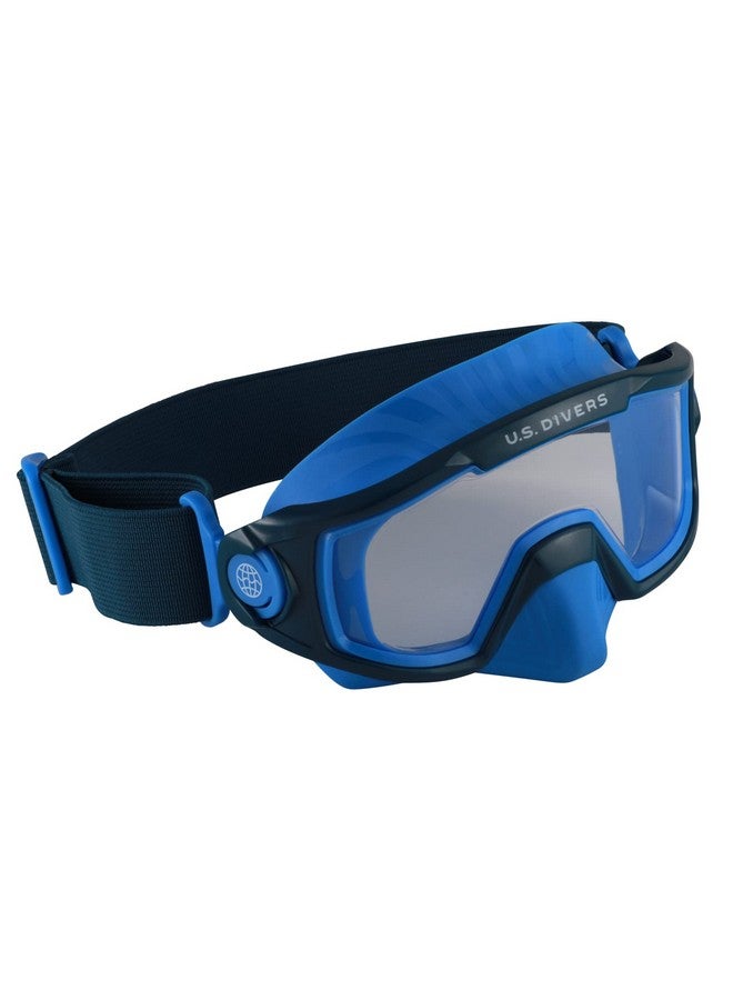 U.S. Divers Avila Junior Ii Snorkel Mask Curved 1 Window Lens For Panoramic Vision Anti Fog Easy Adjust Elastic Strap Play Series ; Unisex Children Small (Ages 6+) Blue/Navy Blue - Image 3