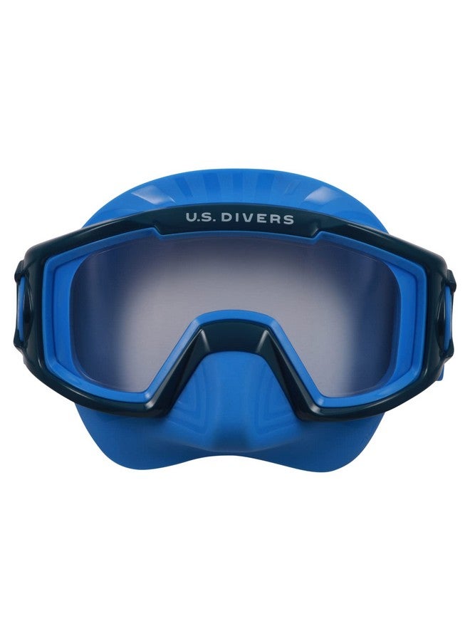 U.S. Divers Avila Junior Ii Snorkel Mask Curved 1 Window Lens For Panoramic Vision Anti Fog Easy Adjust Elastic Strap Play Series ; Unisex Children Small (Ages 6+) Blue/Navy Blue - Image 2