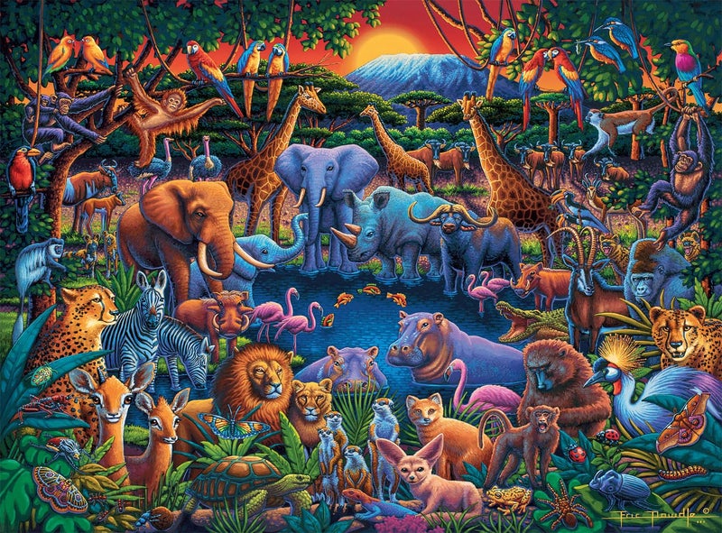 Buffalo Games Eric Dowdle Wild Africa 1000 Piece Jigsaw Puzzle for Adults Challenging Puzzle Perfect for Game Nights Finished Size is 2675 x 1975