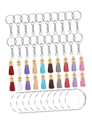 Tassel Keychain and Acrylic Circle, Acrylic Blanks and Tassel Keychain Pendant Acrylic Transparent Circle Discs and Tassel Keyring Set for Diy Projects and Crafts 90pcs - pzsku/ZECF27DEBF11DAD348C59Z/45/_/1676368382/d41fdd69-a0e2-47f3-823d-054106f023e2