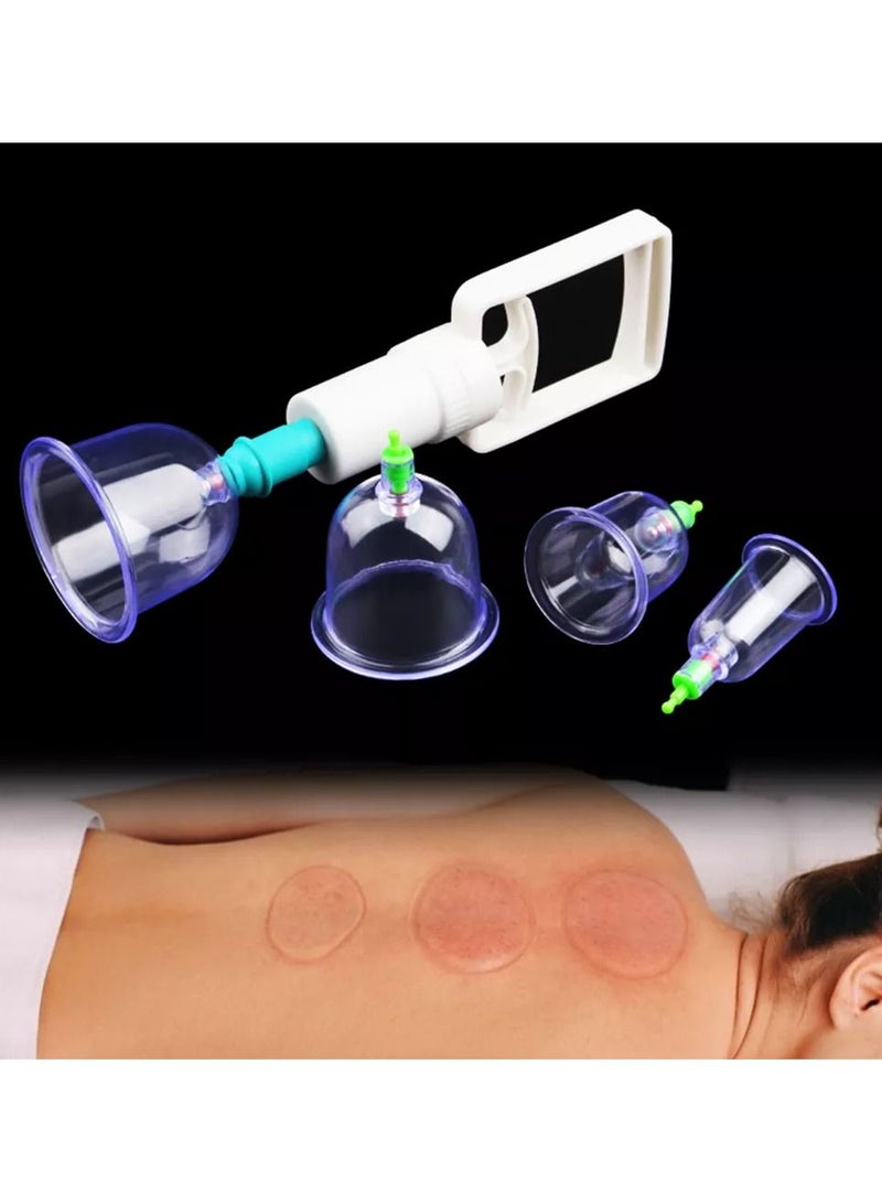 Cupping Set Plastic, Vacuum Suction Magnetic Pump Professional, for Body Massage Pain Relief Physical Therapy Excreting Toxins with Pump Gun Extension Tube - Image 4