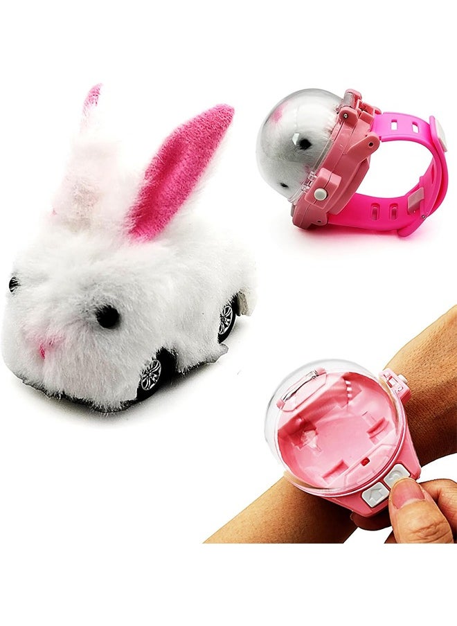 Mini RC Rabbit Hare Car Watch Radio Remote Control Vehicle Animal Toys Plush Bunny Realistic Baby Toddler Kids Birthday Gifts  - Image 1