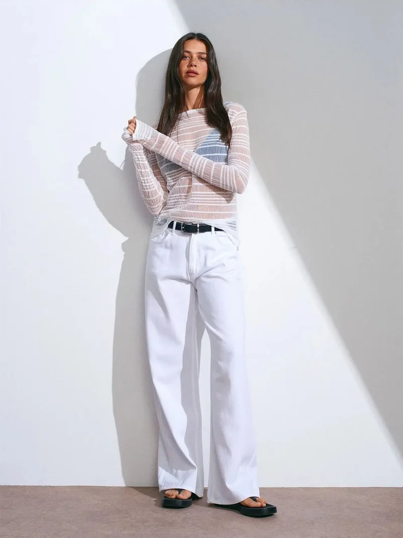Dilvin Dilvin High-Waist Wide-Leg Denim Jeans