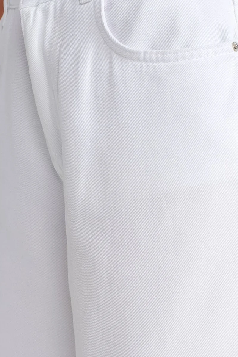 Dilvin White DILVIN High-Waist Wide-Leg Denim Jeans for Women | Best Price UAE