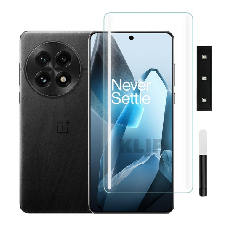 KLJP حماية شاشة زجاجية مقواة HD+ UV متقدمة متوافقة مع Oneplus 13 (عبوة من 1) لاصقة بالكامل UV صديقة للحالات وضوح HD+ - Image 1