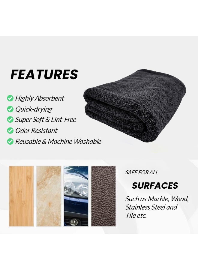 AGC Microfiber Cleaning Towel 40×60 cm High Absorbent Quick Drying Lint Free Reusable Cloth for Car Washing Drying Waxing Detailing Multi Purpose Use - MC - 233 - Image 4
