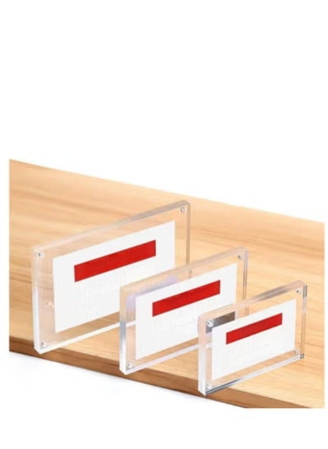 Eckek Eckek  5 Pack Acrylic Label Holder Price Tag Displays Sign Holder with 3M Tape Adhesive Wall Mount Sign Stand  - Image 3