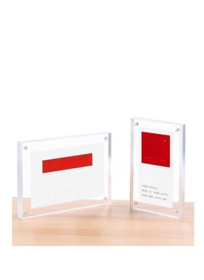 Eckek Eckek  5 Pack Acrylic Label Holder Price Tag Displays Sign Holder with 3M Tape Adhesive Wall Mount Sign Stand  - Image 2