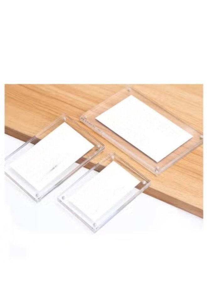Eckek Eckek  5 Pack Acrylic Label Holder Price Tag Displays Sign Holder with 3M Tape Adhesive Wall Mount Sign Stand  - Image 4