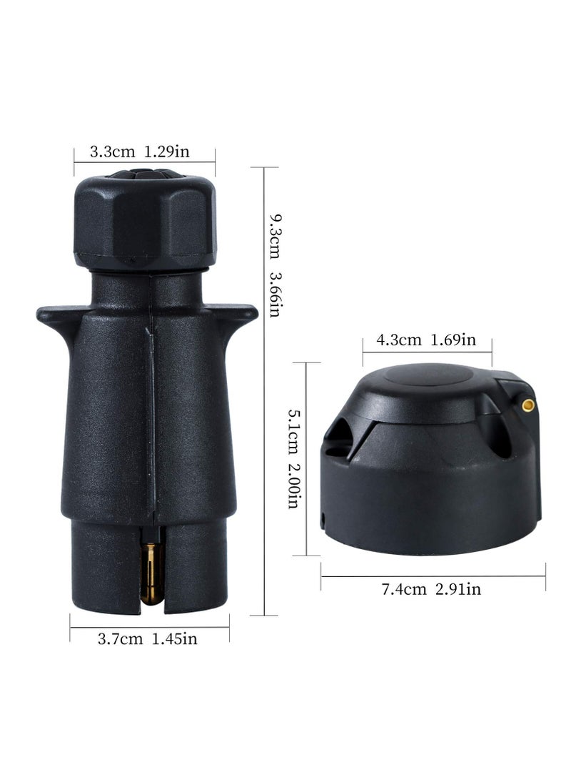SYOSI 12V Trailer Plug and Socket Kit, 7 Pin Trailer Plug and 7 Pin Trailer Socket Connector Waterproof Trailer Male and Female for Truck Trailer Caravan RV Boat - Image 5