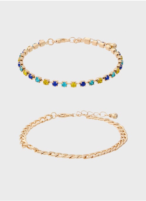 2 Pack Embellished Bracelet