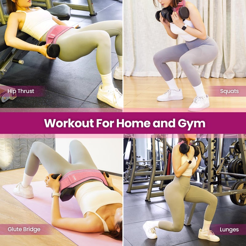 Balency Hip Thrust Belt, Balency Hip Thrust Belt for Dumbbells Heavy, Booty Belt for Hip Thrust, Slip-Resistant Padding Hip Thrust Belt for Gym or Home Workouts, Hip Thrust Band for Dumbbell Kettlebell Plate - Image 4