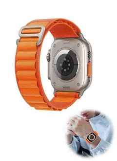 PROVENGE Replacement Alpine Loop Band Designed For Apple Watch Band 42mm, 44mm, and 45mm Nylon Woven Sport Strap Compatible with iWatch Series 8/7/SE/6/5/4/3/2/1 Adjustable Strap Orange  - Image 2