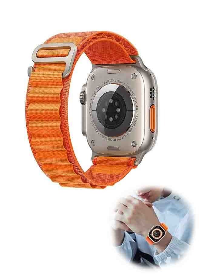 PROVENGE - Replacement Alpine Loop Band Designed For Apple Watch Band 42mm, 44mm, and 45mm Nylon Woven Sport Strap Compatible with iWatch Series 8/7/SE/6/5/4/3/2/1 Adjustable Strap Orange - Image 1