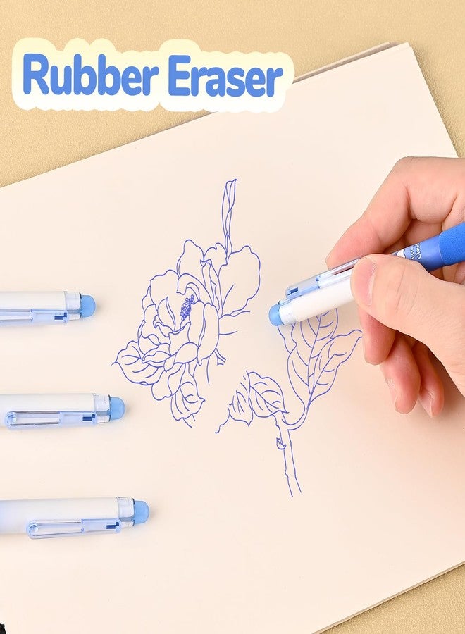 BAYTORY 8Pcs Retractable Erasable Gel Pens, 0.5mm Fine Point Erasable Pen, Smooth Writhing Comfortable, for Writing Planner and Crossword Puzzles (Blue Ink) - Image 3