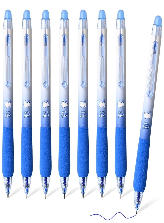 BAYTORY 8Pcs Retractable Erasable Gel Pens, 0.5mm Fine Point Erasable Pen, Smooth Writhing Comfortable, for Writing Planner and Crossword Puzzles (Blue Ink) - Image 1