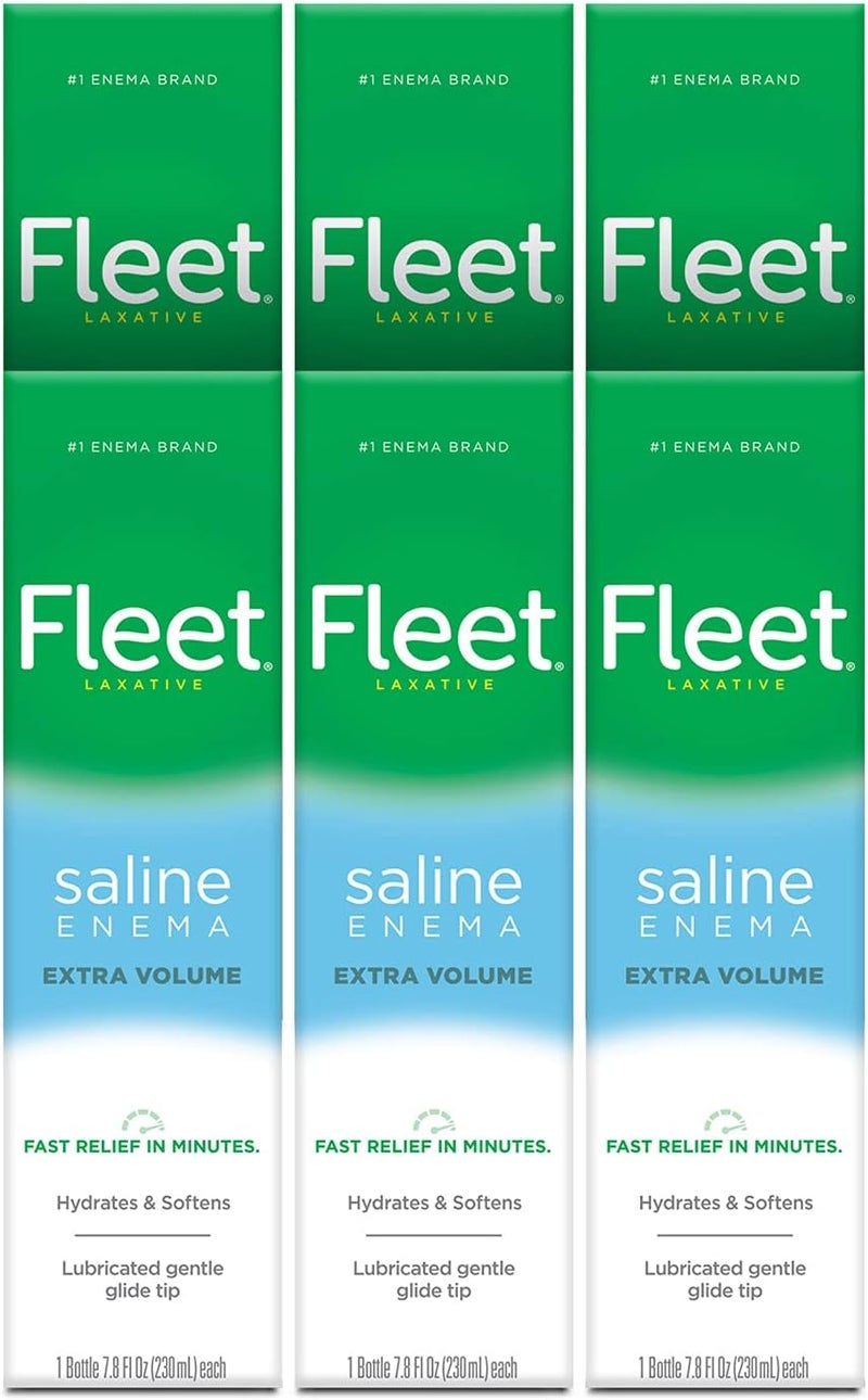 Fleet حزمة من 6 حقن شرجية ملحية من فليت ولبوس الجلسرين لعلاج الإمساك مع الألوة فيرا 50 عدًّا - Image 2