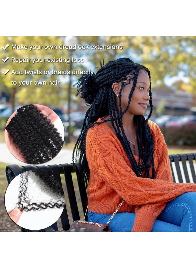 بيوتي يوث - شعر بشري كثيف من Beauty Youth Afro Kinkys (18 بوصة) 35 جرامًا/العبوة، شعر مضفر للضفائر، إصلاح الخصلات، لفات، وصلات ضفائر، أسود - Image 1