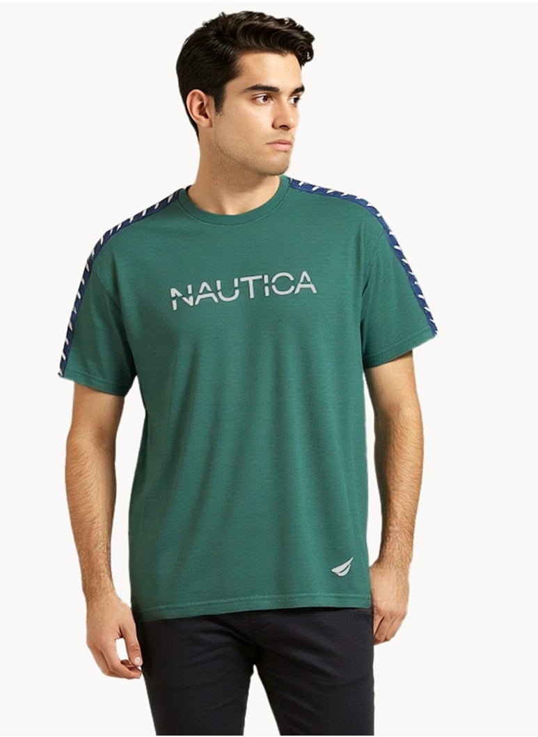 NAUTICA Logo Regular Fit Premium Cotton Crew Neck T-shirt  - Image 1