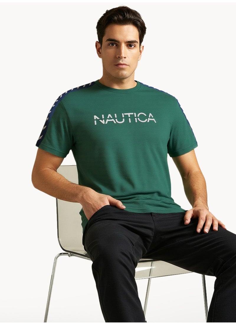 NAUTICA Logo Regular Fit Premium Cotton Crew Neck T-shirt  - Image 4