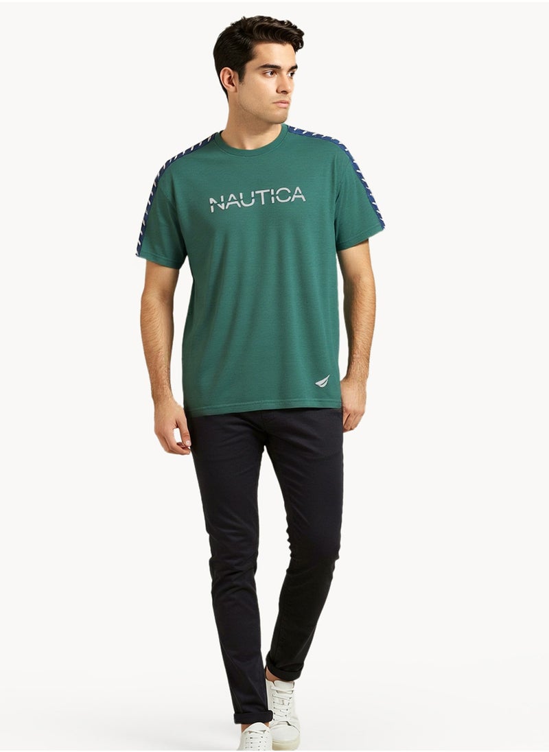 NAUTICA Logo Regular Fit Premium Cotton Crew Neck T-shirt  - Image 5