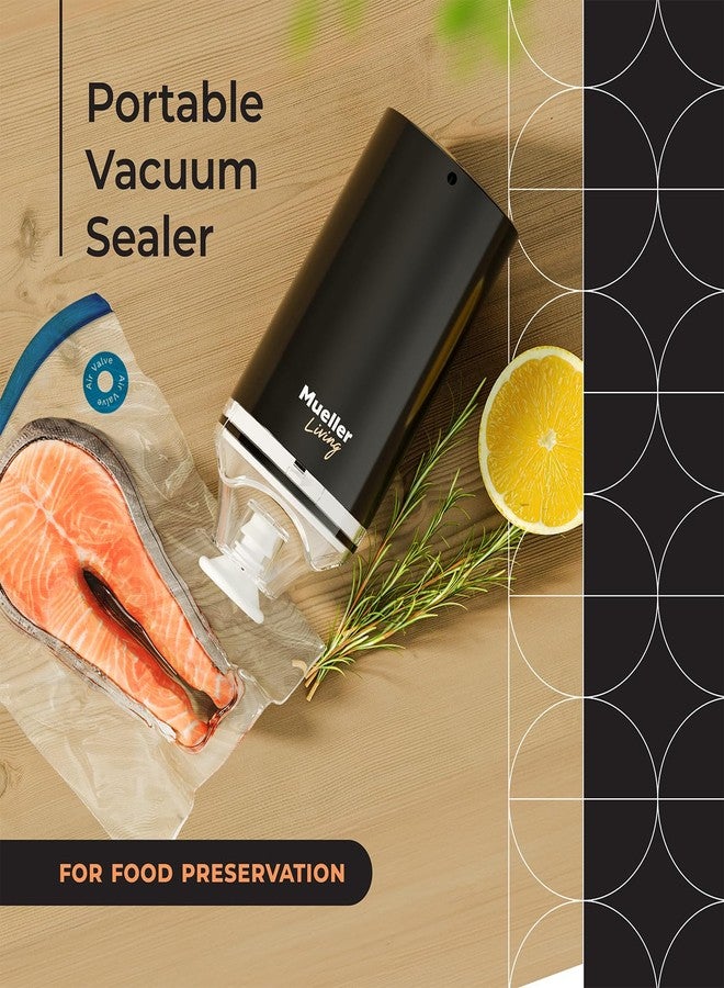 MuellerLiving Cordless Portable Food Vacuum Sealer Seals up to 60 bags, Automatic Shut Off and includes 4 Starter Bags - Image 2