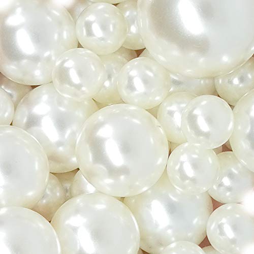 Cymtoo Lifestyle-cat 104pcs Mixed Size Pearls Beads No Holes 8mm, 14mm, 20mm Pearls for Vase Filler, Table Scatter, Wedding, Birthday Party, Home Decoration (Ivory) - Image 5