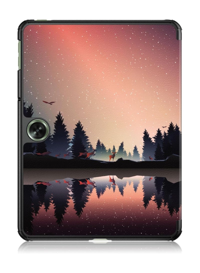Oppo Pad Neo 11.4 inch 2024 Case Tri-Fold Smart Case,Hard PC Back Shell Slim Case Multi-Viewing Angles Stand with Auto Wake Sleep Pad Case