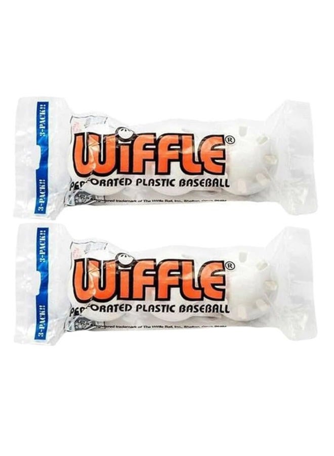 WIFFLE 3 Baseball Official Balls in Polybag, 3 Piece 2 Pack - Image 1