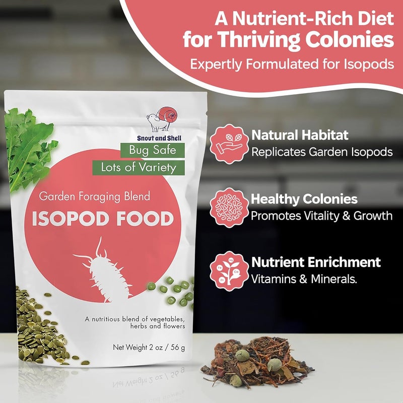 Snout and Shell Isopod Food A Bountiful Selection Crafted to Enrich Your Pet's Habitat and Diet (Garden Foraging Blend) - Image 2