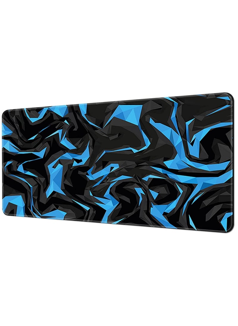 Sumkyle - Large Mouse Pad Extended Gaming Mouse Pad Non-Slip Rubber Base Mouse pad Office Desk Mat (800 * 300 * 3mm) Blue Shards - Image 1