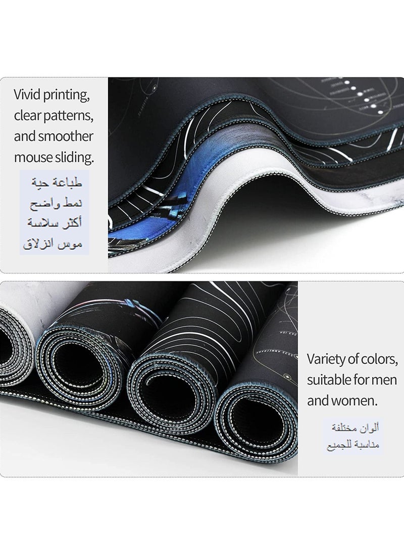 Sumkyle - Large Mouse Pad Extended Gaming Mouse Pad Non-Slip Rubber Base Mouse pad Office Desk Mat (800 * 300 * 3mm) Blue Shards - Image 1