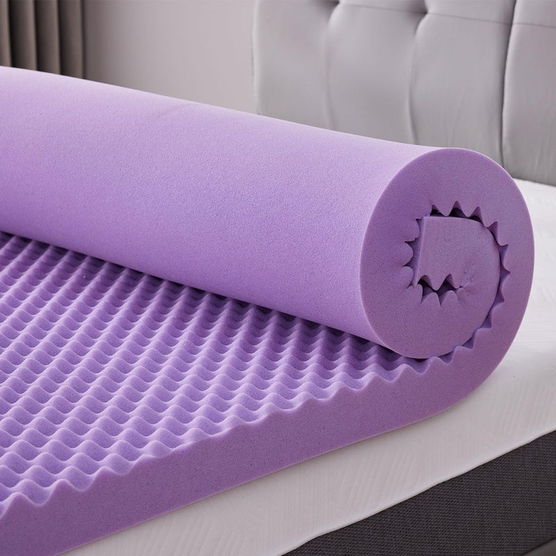 SINWEEK 1.5 Inch Egg Crate Memory Foam Mattress Topper Queen Size, Soft Mattress Pad for Back Pain Relief, Bed Topper, CertiPUR-US Certified - Image 1