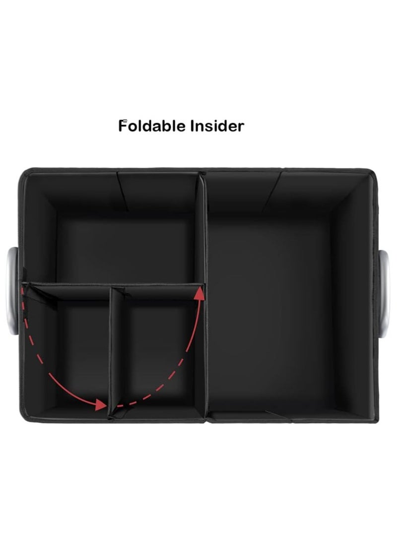 LIMOS - Foldable Car Trunk Organizer with Adjustable Pockets and Non-Slip Bottom - Multi-Compartment Auto Cargo Storage Box with Lid - Image 1