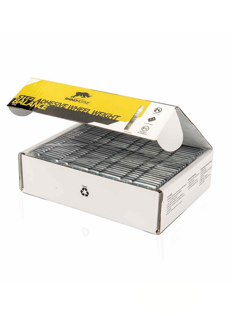 RHINOMOTIVE Automotive Steel Adhesive Wheel Weight Balance 60g 50Pcs Per Box  - Image 3