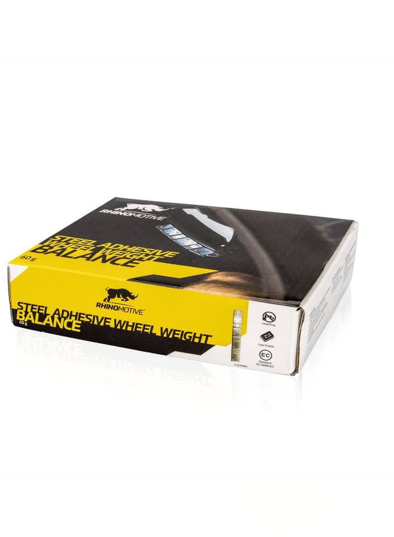 RHINOMOTIVE Automotive Steel Adhesive Wheel Weight Balance 60g 50Pcs Per Box  - Image 5