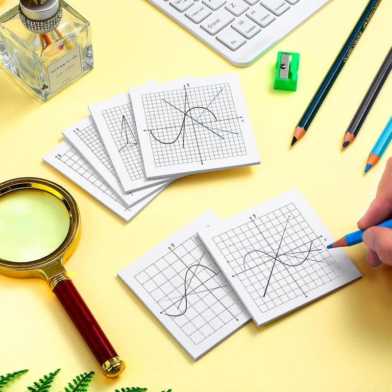 كلاراكو 24 وسادة ورقية لاصقة للرسومات البيانية، 600 ورقة، 3 × 3 بوصة، وسادات رسوم بيانية صغيرة، شبكة لاصقة، مجموعة متنوعة من شبكة إحداثيات المحور XY، مفكرة للوازم المدرسية المكتبية، 6 تصاميم - Image 3