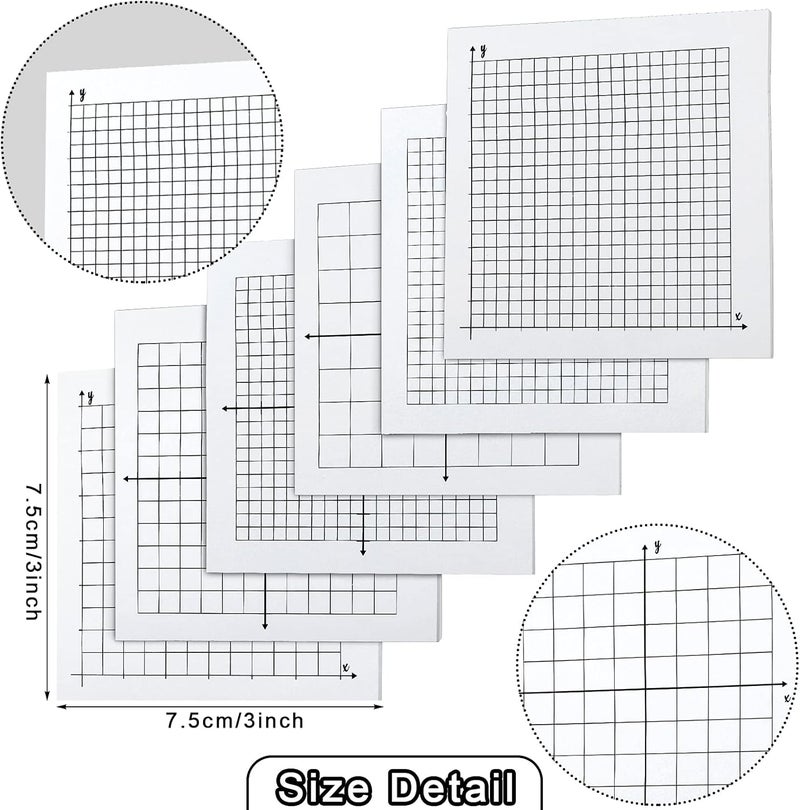 كلاراكو 24 وسادة ورقية لاصقة للرسومات البيانية، 600 ورقة، 3 × 3 بوصة، وسادات رسوم بيانية صغيرة، شبكة لاصقة، مجموعة متنوعة من شبكة إحداثيات المحور XY، مفكرة للوازم المدرسية المكتبية، 6 تصاميم - Image 2