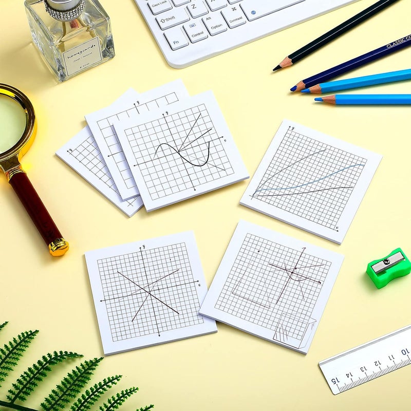 كلاراكو 24 وسادة ورقية لاصقة للرسومات البيانية، 600 ورقة، 3 × 3 بوصة، وسادات رسوم بيانية صغيرة، شبكة لاصقة، مجموعة متنوعة من شبكة إحداثيات المحور XY، مفكرة للوازم المدرسية المكتبية، 6 تصاميم - Image 4