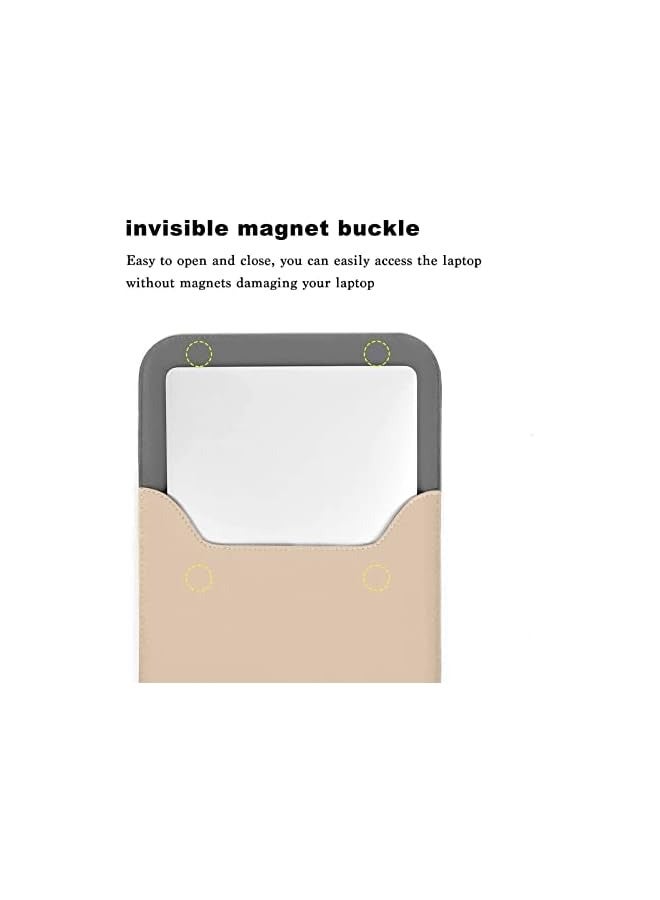 موسيسو حافظة كمبيوتر محمول متوافقة مع MacBook Air 13 M3 A3113 M2 A2681 M1 A2337 A2179 A1932/Pro 13 M2 M1 A2338 A2251 A2289 A2159 A1989 A1706 A1708، حافظة من الجلد السويدي الصناعي مع حقيبة صغيرة، مشمش - Image 2