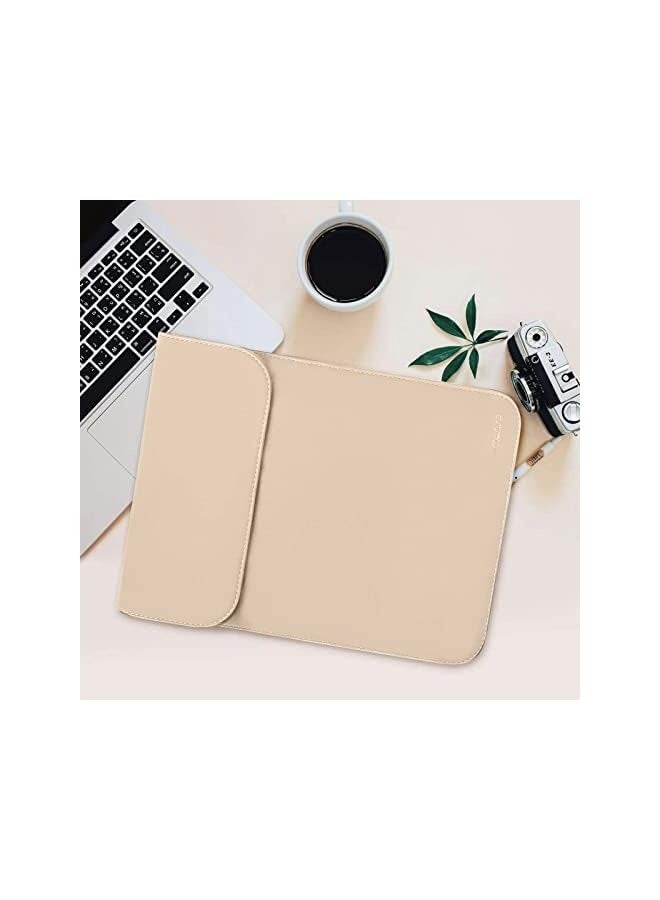 موسيسو حافظة كمبيوتر محمول متوافقة مع MacBook Air 13 M3 A3113 M2 A2681 M1 A2337 A2179 A1932/Pro 13 M2 M1 A2338 A2251 A2289 A2159 A1989 A1706 A1708، حافظة من الجلد السويدي الصناعي مع حقيبة صغيرة، مشمش - Image 5