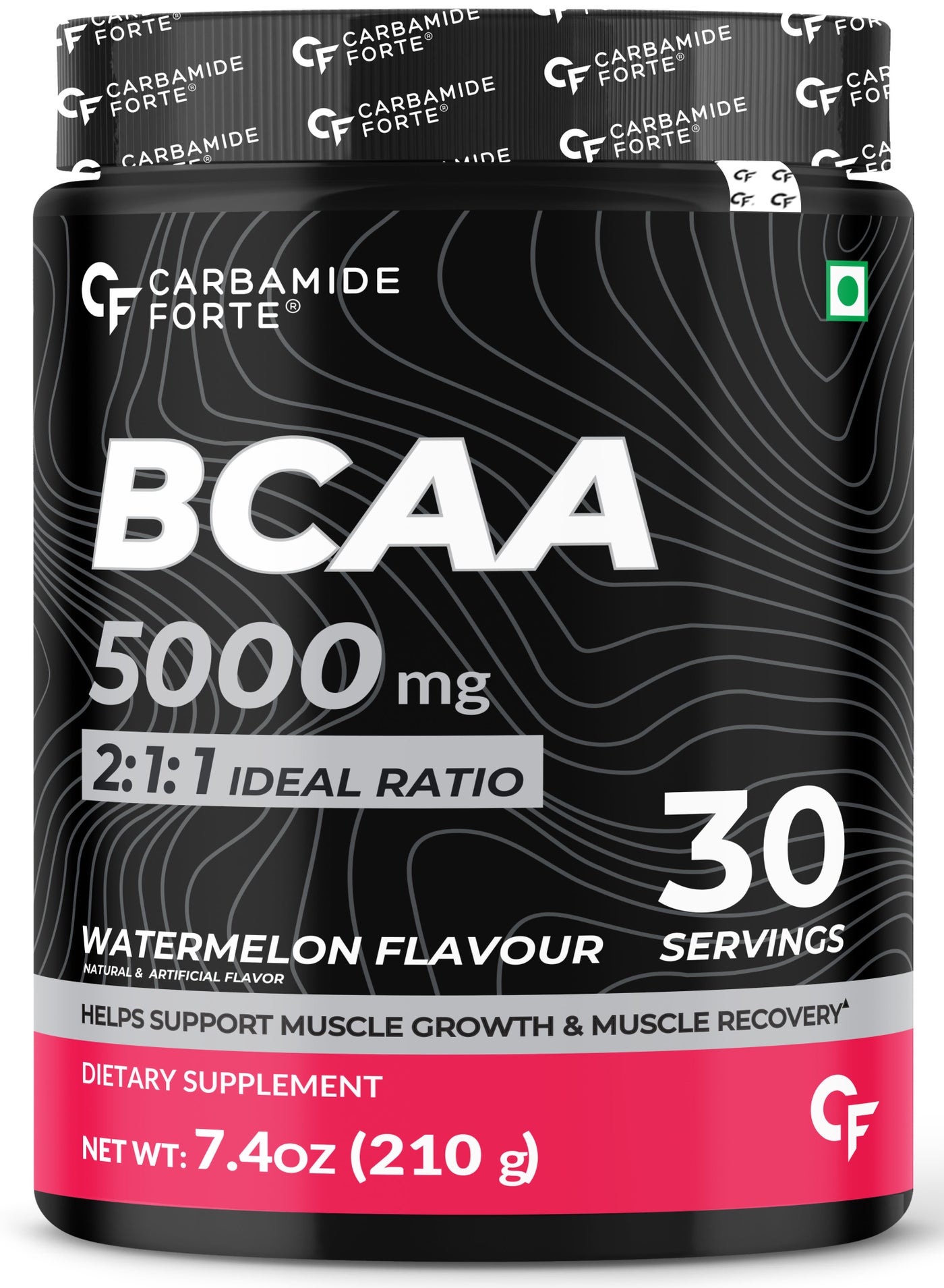 CARBAMIDE FORTE Bcaa Powder 5000Mg Bcaa Supplement 7G Serving With Ideal 2:1:1 Ratio Bcaa Watermelon Flavour 210G