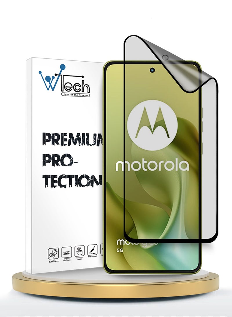 دبليو تيك حماية شاشة مرنة كاملة التغطية مات من السيراميك النانوي - موتورولا موتو G86 5G 2025 (MSCNMN) - شفاف/أسود - Image 1