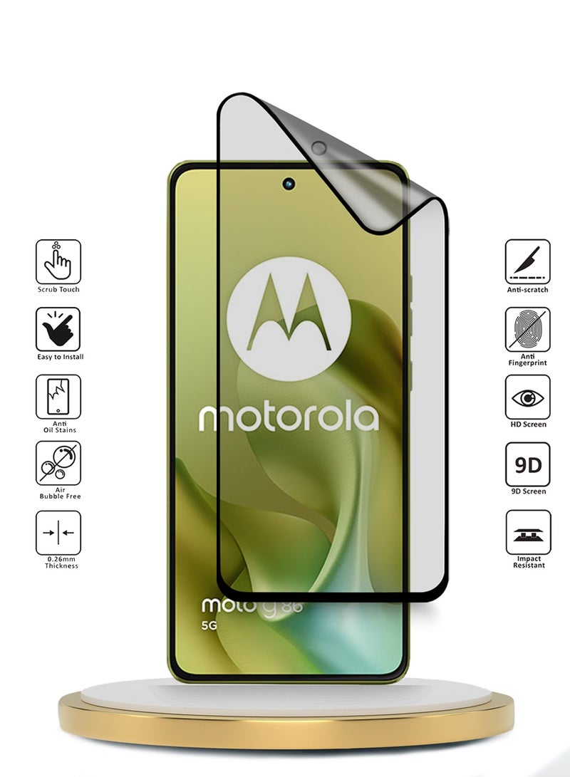 دبليو تيك حماية شاشة مرنة كاملة التغطية مات من السيراميك النانوي - موتورولا موتو G86 5G 2025 (MSCNMN) - شفاف/أسود - Image 2