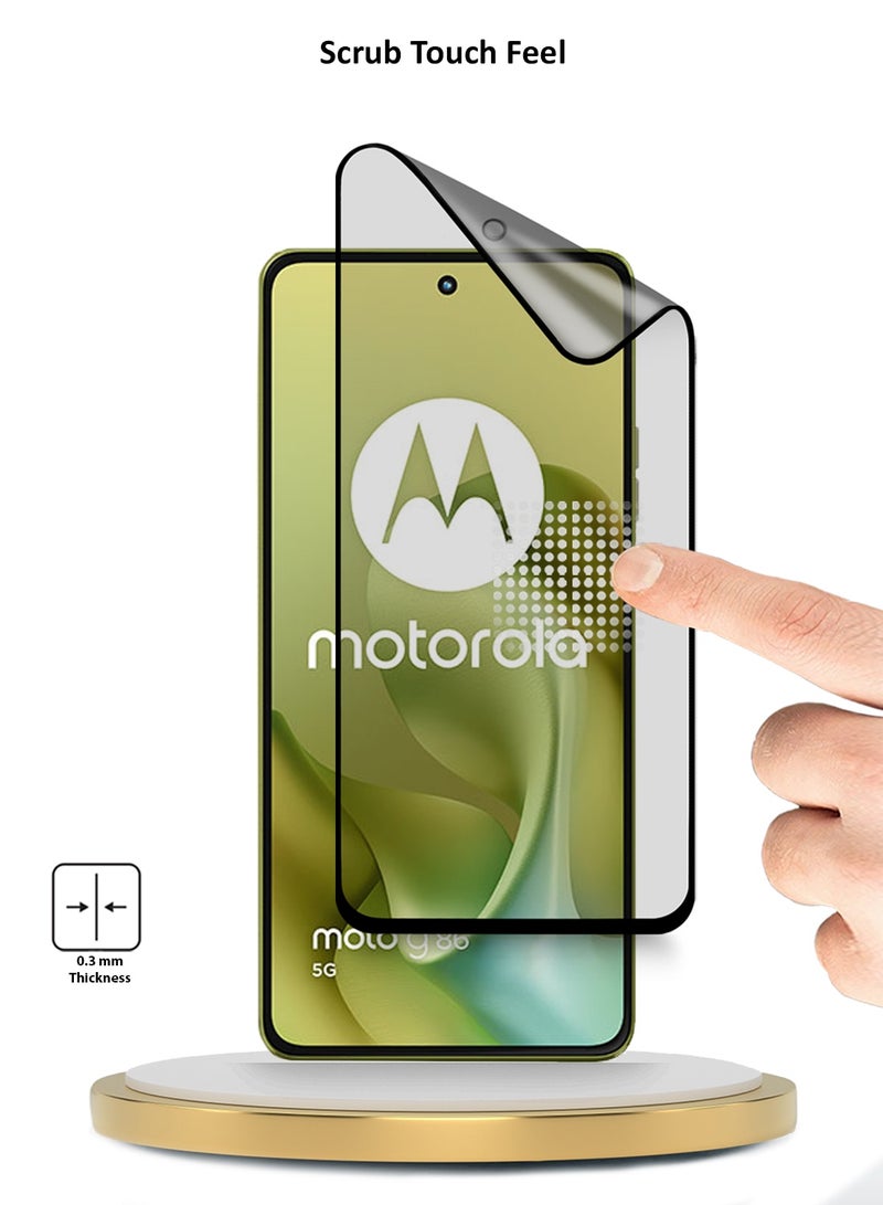 دبليو تيك حماية شاشة مرنة كاملة التغطية مات من السيراميك النانوي - موتورولا موتو G86 5G 2025 (MSCNMN) - شفاف/أسود - Image 4