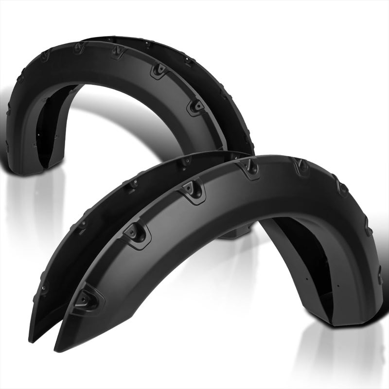 SpecD Tuning 4PC Front Rear Black Fender Flare Wheel Cover Compatible with 19992007 Ford F250 F350 F450 Super Duty