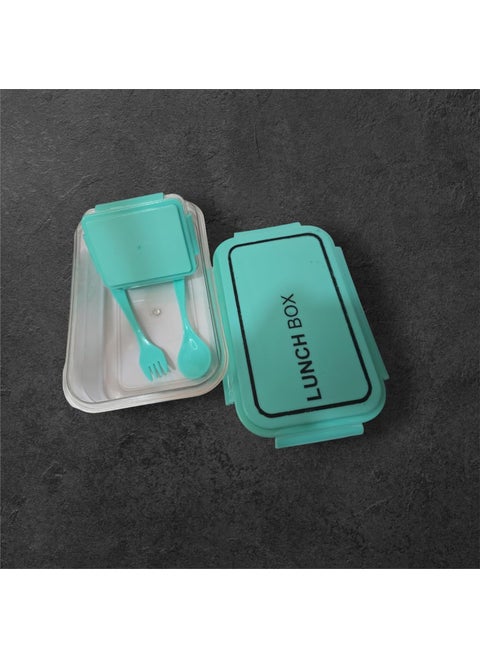 Lunch Box Container with Utensils 2 Compartments Mint Green LeakProof