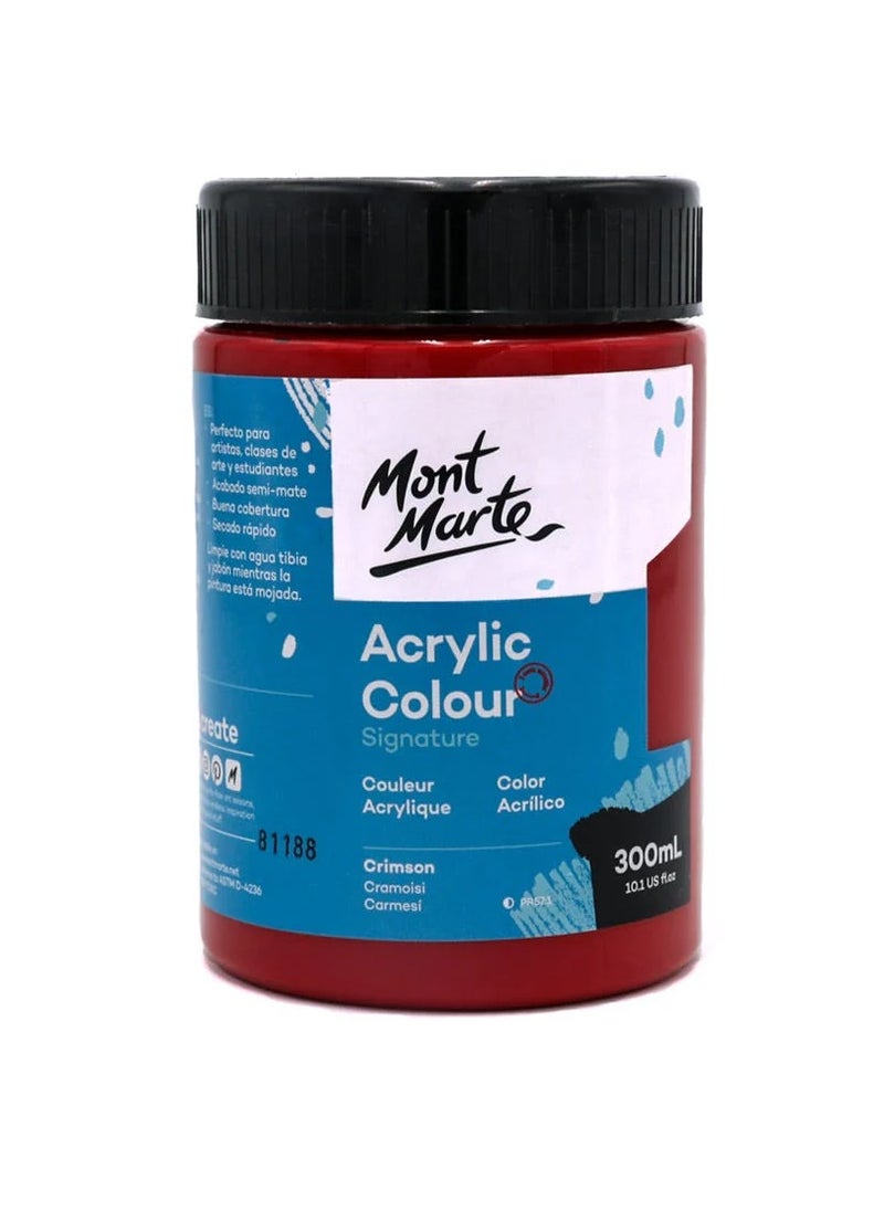 Mont Marte Signature Acrylic Colour 300ml Content Crimson 