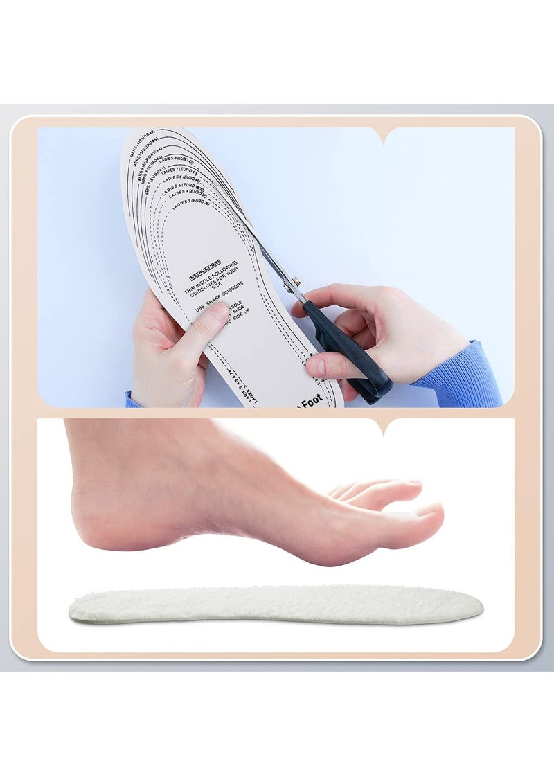 Generic - Shoe Inserts Cut to Fit Shoe Insoles Warm Sheepskin Shoe Soles Cut to Size Fluffy Boot Insole Fleece Wool Sole Insole with Size Chart Winter Boot Insert for Women Men Unisex Cold 8 Pairs - Image 1